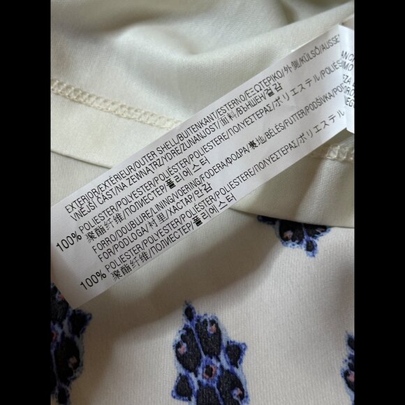 New Zara Blouse Dress Small Womens Ivory Geometric Tunic Sheer Popover - Picture 7 of 7